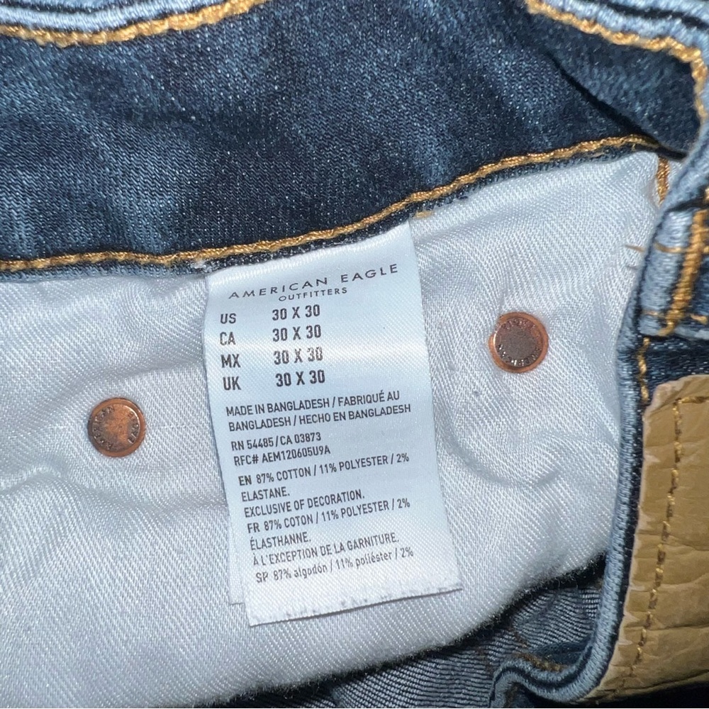 American Eagle Outfitters Men's Dark Blue Flex Skinny Jeans 30x30 - Picture 7 of 8